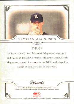 2008 Donruss Threads - Diamond Kings #DK-24 Trystan Magnuson Back