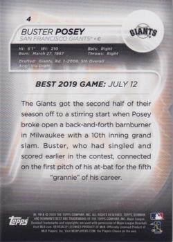2020 Bowman's Best - Atomic Refractor #4 Buster Posey Back