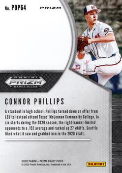 2020 Panini Prizm Draft Picks - Hyper Green and Yellow #PDP64 Connor Phillips Back