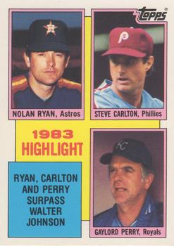 1984 Topps - Collector's Edition (Tiffany) #4 Nolan Ryan / Steve Carlton / Gaylord Perry Front