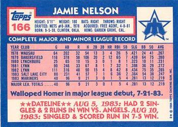 1984 Topps - Collector's Edition (Tiffany) #166 Jamie Nelson Back