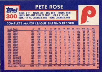 1984 Topps - Collector's Edition (Tiffany) #300 Pete Rose Back