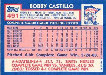 1984 Topps - Collector's Edition (Tiffany) #491 Bobby Castillo Back