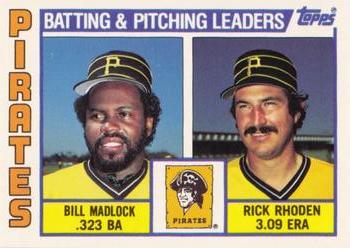 1984 Topps - Collector's Edition (Tiffany) #696 Pirates Leaders / Checklist (Bill Madlock / Rick Rhoden) Front