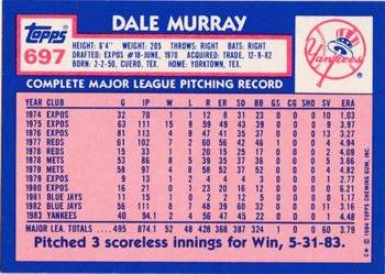 1984 Topps - Collector's Edition (Tiffany) #697 Dale Murray Back