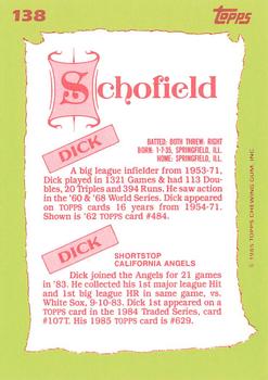 1985 Topps - Collector's Edition (Tiffany) #138 Dick Schofield / Dick Schofield Back