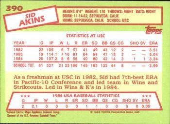 1985 Topps - Collector's Edition (Tiffany) #390 Sid Akins Back