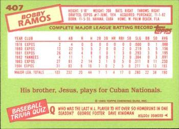 1985 Topps - Collector's Edition (Tiffany) #407 Bobby Ramos Back