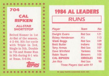 1985 Topps - Collector's Edition (Tiffany) #704 Cal Ripken Back