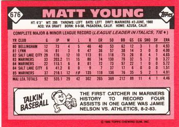 1986 Topps - Collector's Edition (Tiffany) #676 Matt Young Back