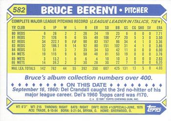 1987 Topps - Collector's Edition (Tiffany) #582 Bruce Berenyi Back