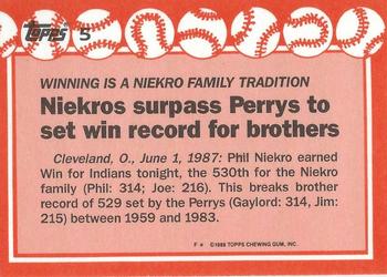 1988 Topps - Collector's Edition (Tiffany) #5 Phil Niekro / Joe Niekro Back