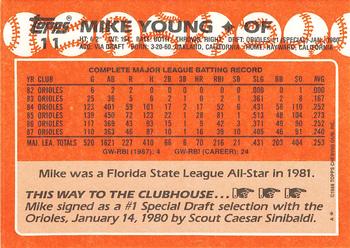 1988 Topps - Collector's Edition (Tiffany) #11 Mike Young Back
