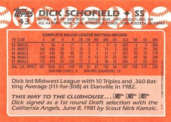 1988 Topps - Collector's Edition (Tiffany) #43 Dick Schofield Back