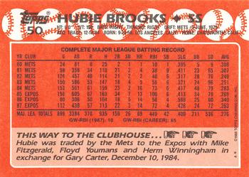 1988 Topps - Collector's Edition (Tiffany) #50 Hubie Brooks Back