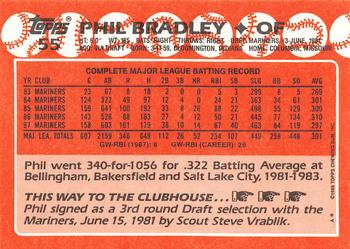 1988 Topps - Collector's Edition (Tiffany) #55 Phil Bradley Back