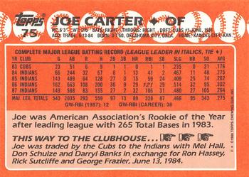 1988 Topps - Collector's Edition (Tiffany) #75 Joe Carter Back