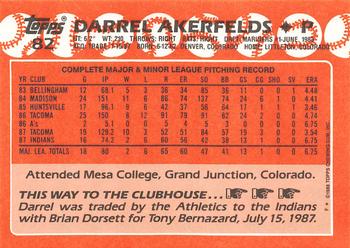 1988 Topps - Collector's Edition (Tiffany) #82 Darrel Akerfelds Back
