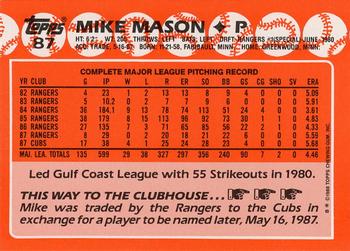 1988 Topps - Collector's Edition (Tiffany) #87 Mike Mason Back