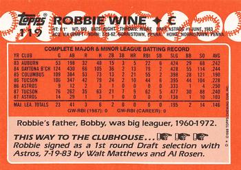 1988 Topps - Collector's Edition (Tiffany) #119 Robbie Wine Back