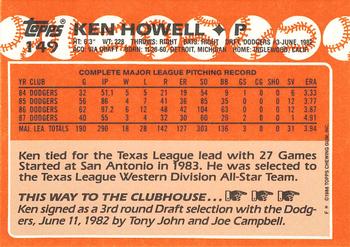 1988 Topps - Collector's Edition (Tiffany) #149 Ken Howell Back