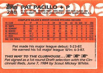 1988 Topps - Collector's Edition (Tiffany) #288 Pat Pacillo Back