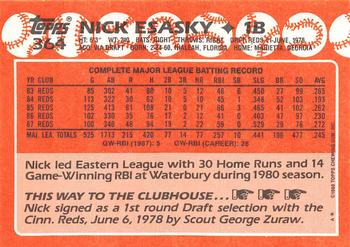1988 Topps - Collector's Edition (Tiffany) #364 Nick Esasky Back