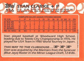 1988 Topps - Collector's Edition (Tiffany) #556 Stan Clarke Back