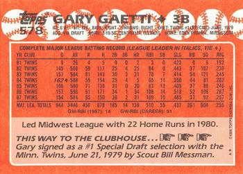 1988 Topps - Collector's Edition (Tiffany) #578 Gary Gaetti Back