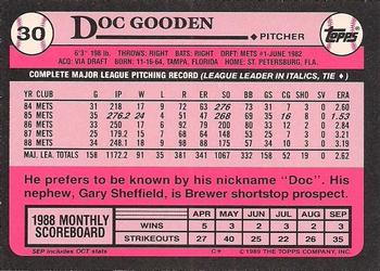 1989 Topps - Collector's Edition (Tiffany) #30 Doc Gooden Back