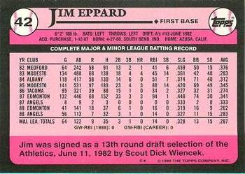 1989 Topps - Collector's Edition (Tiffany) #42 Jim Eppard Back