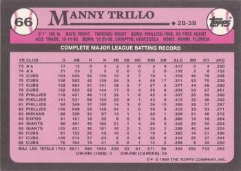 1989 Topps - Collector's Edition (Tiffany) #66 Manny Trillo Back
