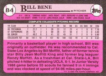 1989 Topps - Collector's Edition (Tiffany) #84 Bill Bene Back