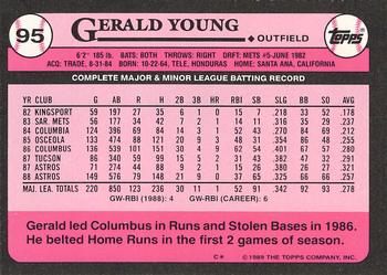 1989 Topps - Collector's Edition (Tiffany) #95 Gerald Young Back