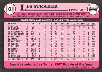1989 Topps - Collector's Edition (Tiffany) #101 Les Straker Back