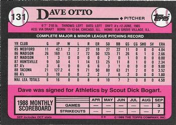1989 Topps - Collector's Edition (Tiffany) #131 Dave Otto Back