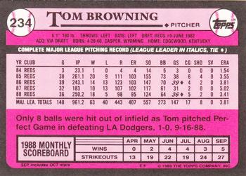 1989 Topps - Collector's Edition (Tiffany) #234 Tom Browning Back