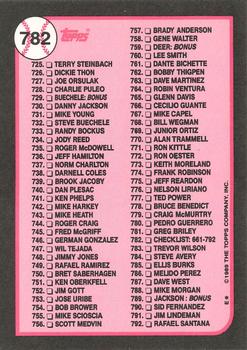 1989 Topps - Collector's Edition (Tiffany) #782 Checklist: 661-792 Back