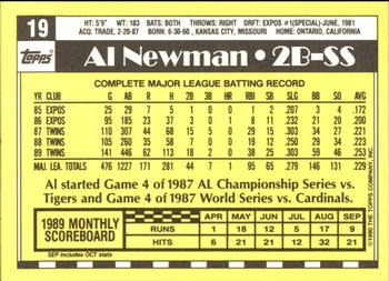 1990 Topps - Collector's Edition (Tiffany) #19 Al Newman Back
