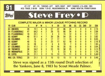 1990 Topps - Collector's Edition (Tiffany) #91 Steve Frey Back