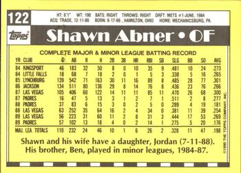 1990 Topps - Collector's Edition (Tiffany) #122 Shawn Abner Back