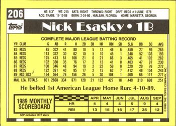 1990 Topps - Collector's Edition (Tiffany) #206 Nick Esasky Back
