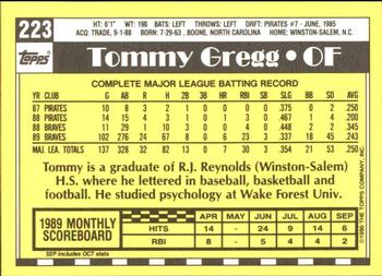 1990 Topps - Collector's Edition (Tiffany) #223 Tommy Gregg Back