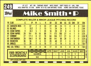 1990 Topps - Collector's Edition (Tiffany) #249 Mike Smith Back