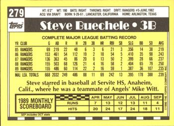 1990 Topps - Collector's Edition (Tiffany) #279 Steve Buechele Back