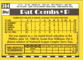 1990 Topps - Collector's Edition (Tiffany) #384 Pat Combs Back