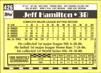 1990 Topps - Collector's Edition (Tiffany) #426 Jeff Hamilton Back