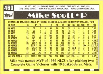 1990 Topps - Collector's Edition (Tiffany) #460 Mike Scott Back
