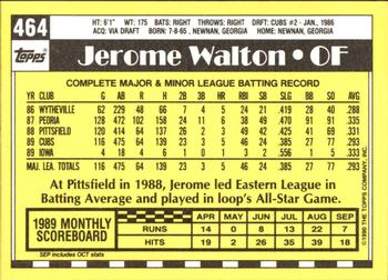 1990 Topps - Collector's Edition (Tiffany) #464 Jerome Walton Back