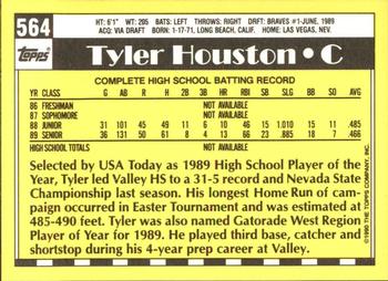 1990 Topps - Collector's Edition (Tiffany) #564 Tyler Houston Back